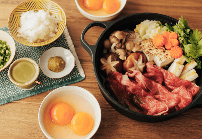 森たまダブル卵黄すき焼き